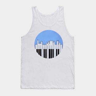 Nashville Skyline and Piano Music Vinyl Record Tank Top